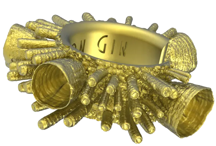 Anello Poseidon Gin ispirato alle forme dei coralli